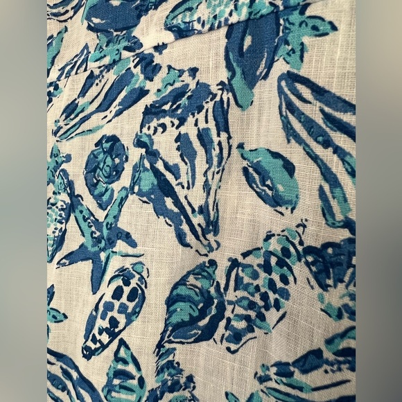 Lilly Pulitzer 100% linen Sea View Linen Button Down Top - Size S - NWT - Picture 8 of 8